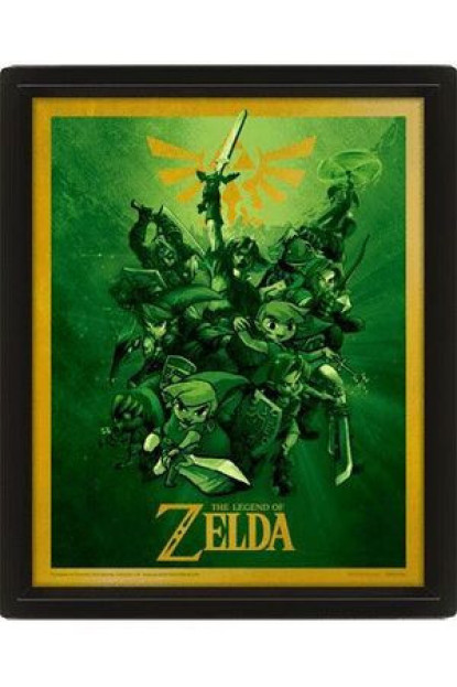 Póster 3D The Legend of Zelda + cuadro de pared con ENVÍO GRATIS!!