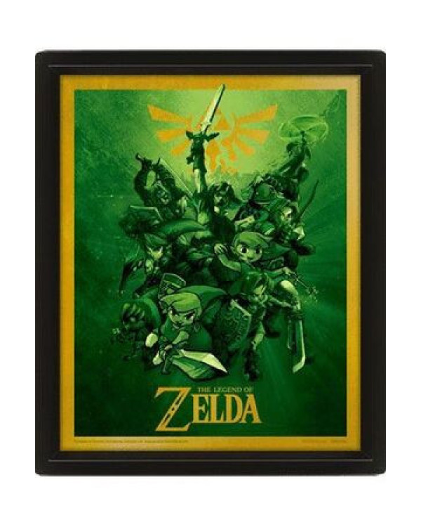 Póster 3D lenticular con efecto doble imagen The Legend of Zelda + cuadro de pared.ENVÍO GRATUITO!!