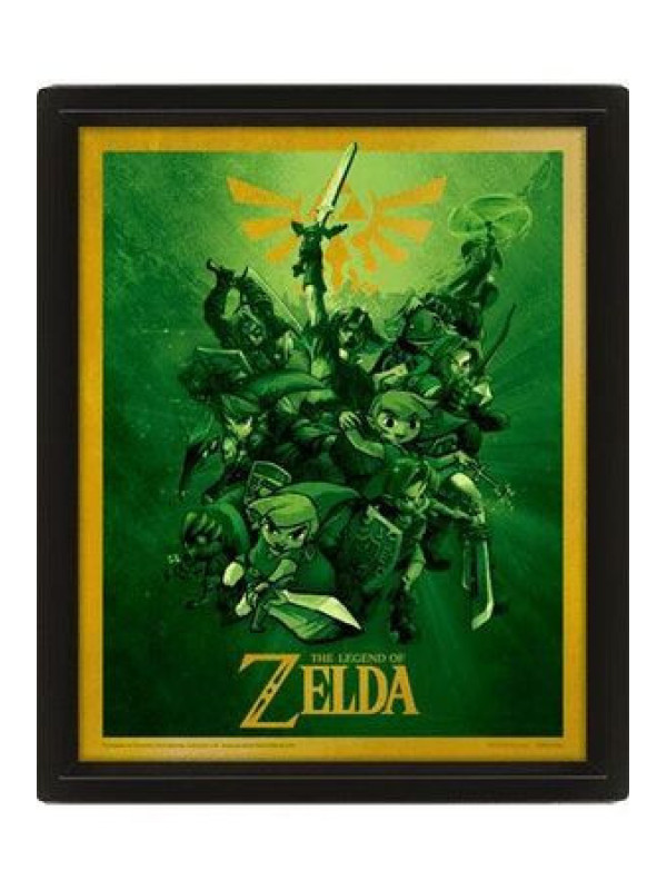 Póster 3D The Legend of Zelda + cuadro de pared con ENVÍO GRATIS!!