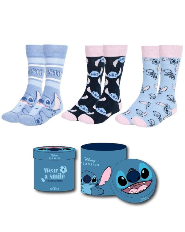 Caja regalo Stitch con 3 pares de calcetines talla 36-43