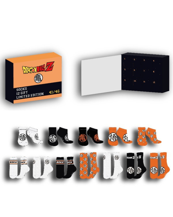 Calendario Adviento Dragon Ball Z 12 pares de calcetines Tallas 41-46