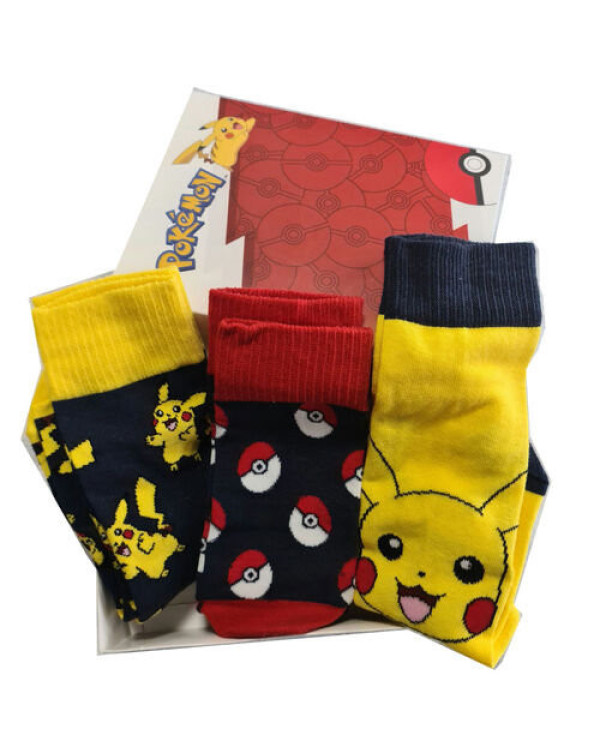 Caja Pokémoncon 3 pares de calcetines Tallas 39-45