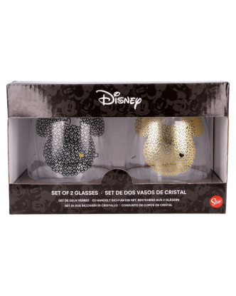 Set de 2 vasos de cristal con esmaltados Mickey Mouse de Disney.ENVÍO GRATUITO!!