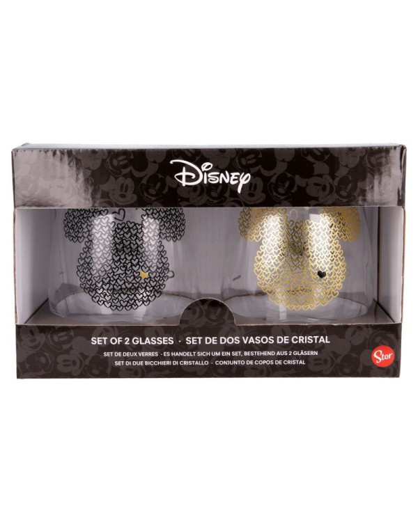 Set de 2 vasos de cristal con esmaltados Mickey Mouse de Disney.ENVÍO GRATUITO!!