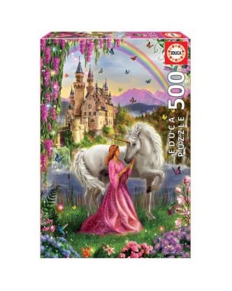 Puzzle 500 piezas mundo mágico de Princesas y Unicornios de Educa.ENVÍO GRATUITO!!