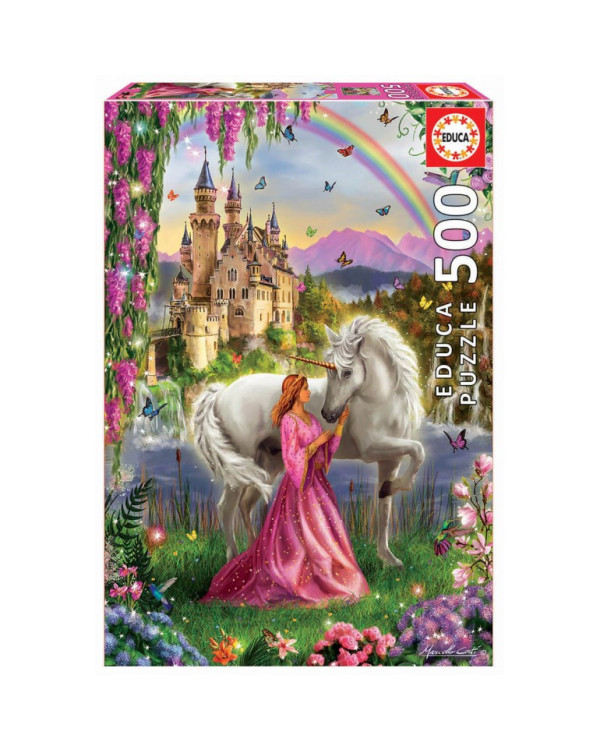 Puzzle 500 piezas mundo mágico de Princesas y Unicornios de Educa.ENVÍO GRATUITO!!