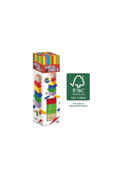 Juego BLOCK&BLOCK construcciones madera color con ENVÍO GRATIS!!