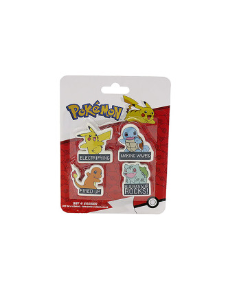 Pack de 4 gomas de colección Pokémon.ENVÍO GRATUITO!!