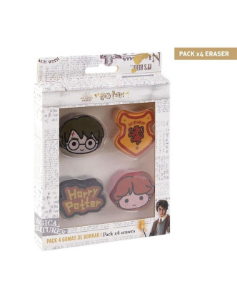 Pack 4 gomas de colección estilo chibi de Harry Potter.ENVÍO GRATUITO!!