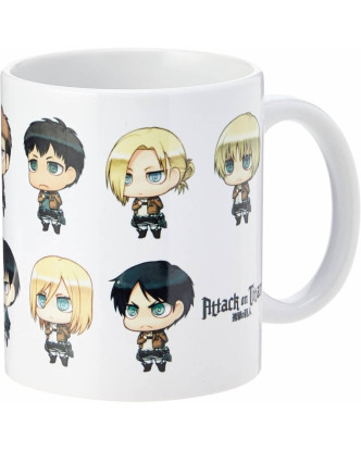 Taza chibi Attack on Titan de cerámica 320ml