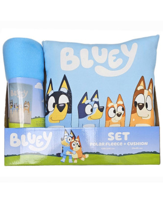 Bluey Set de manta polar 100x140cm + Cojín 35x35cm