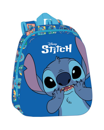 Mochila con diseño frontal 3D Stitch de Disney con bolsillo lateral portabotellas >4 años.ENVÍO GRATUITO!!