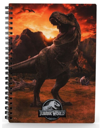 Libreta A5 de rayas con portada el T-Rex de Jurassic World en 3D.ENVÍO GRATUITO!!