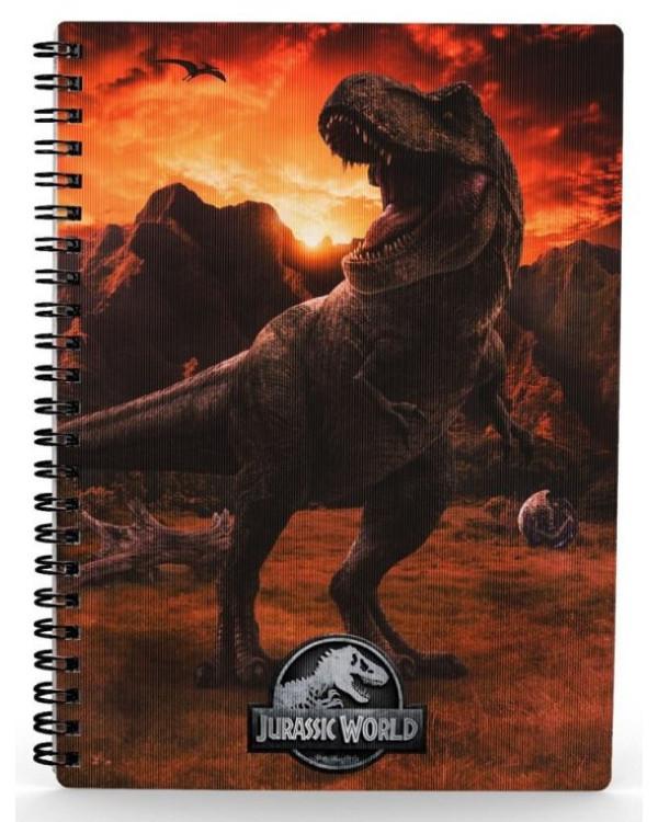 Libreta A5 de rayas con portada el T-Rex de Jurassic World en 3D.ENVÍO GRATUITO!!