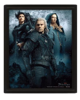 Póster 3D lenticular con efecto doble imagen The Witcher + cuadro de pared.ENVÍO GRATUITO!!