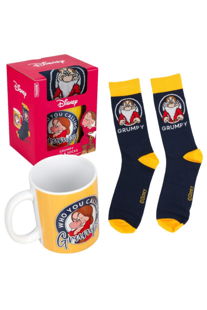 Set de taza+calcetines Enanito Grumpy de Blancanieves Clásicos Disney