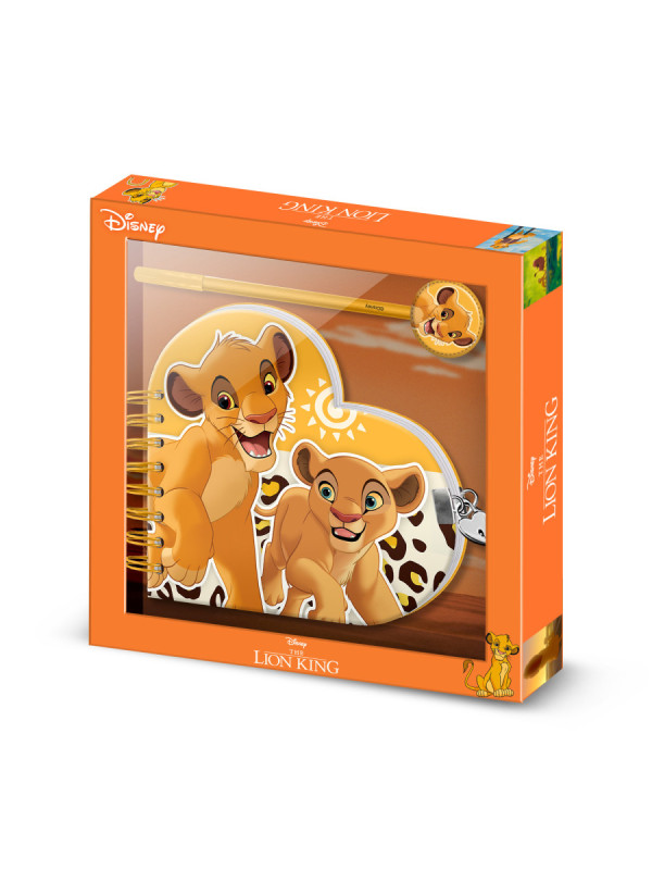 Set de diario y boligrafo Simba y Nala de El Rey León DISNEY