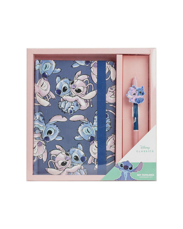 Set de libreta y bolígrafo con topin Stitch de Disney >3 años