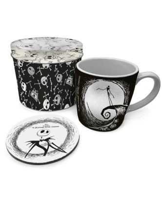 Pack taza, posavasos y caja metal Pesadilla antes de Navidad Disney