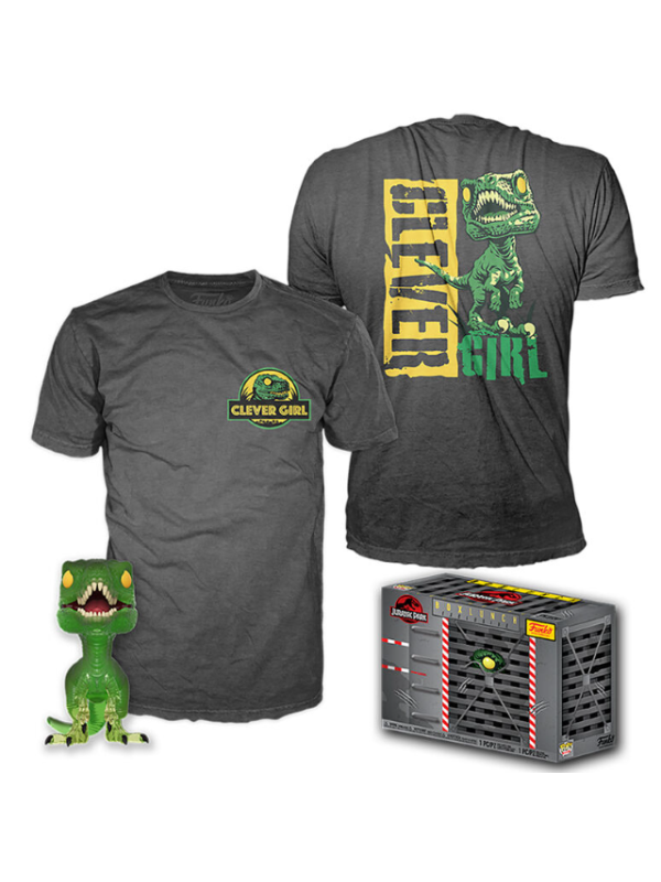 Camiseta + Funko Pop Velociraptor de Jurassic Park Tallas L-XL con ENVÍO GRATIS!!