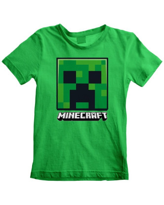 Camiseta infantil manga corta Creeper de Minecraft 100% algodón.ENVÍO GRATUITO!!