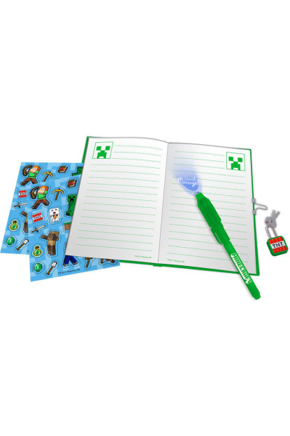 Set Diario Creeper de Minecraft con bolígrafo de tinta mágica + Stickers.ENVÍO GRATIS!!