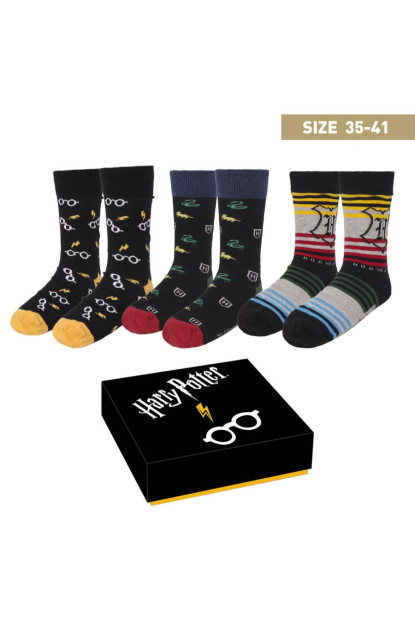 Pack de 3 calcetines Harry Potter con caja regalo y envío GRATIS!!