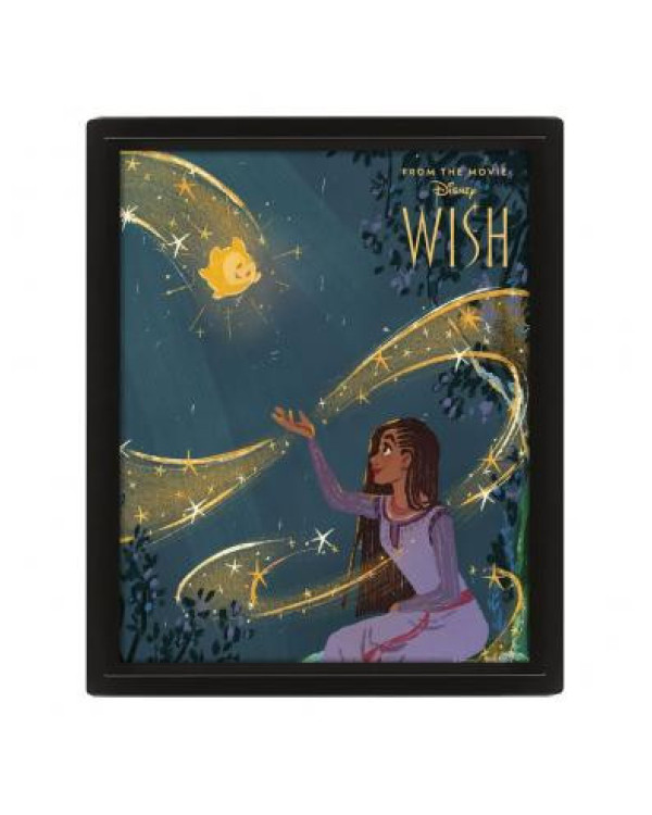 Póster 3D con efecto doble imagen Wish de Disney + marco de pared.ENVÍO GRATUITO!!