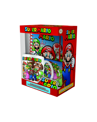 Set Super Mario de Nintendo taza, posavaso, llavero y libreta A5.ENVÍO GRATUITO!!