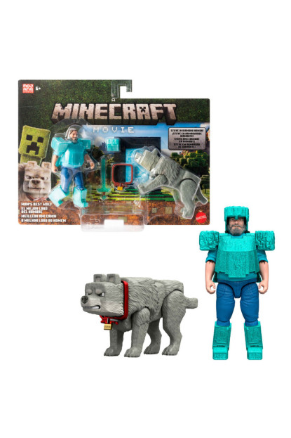Pack de figuras de Steve y el lobo de MINECRAFT con ENVÍO GRATIS!