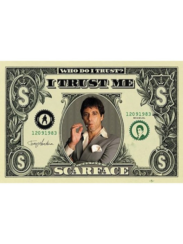 Póster Scarface Dollar El Padrino  91,5x61cm  P-30686 con ENVÍO GRATIS!!