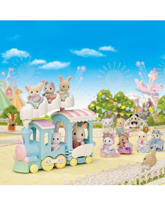 Sylvanian Famílias Tren del Arco Iris + Cachorro de zorro Yulie >3 años.ENVÍO GRATUITO!!