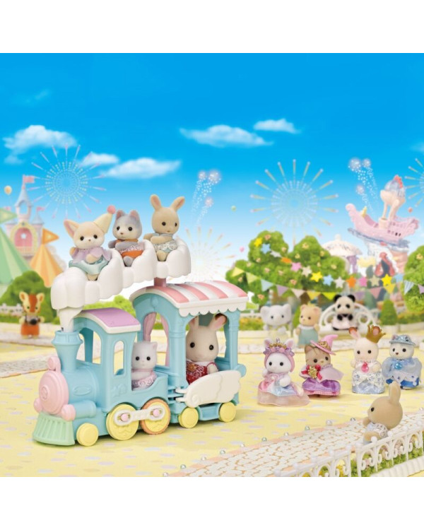 Sylvanian Famílias Tren del Arco Iris + Cachorro de zorro Yulie >3 años.ENVÍO GRATUITO!!