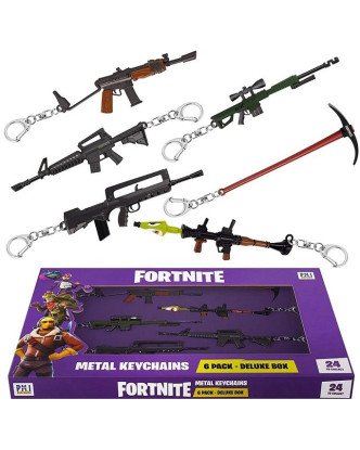 Pack exclusivo Fortnite de 6 llaveros con las armas en metal.ENVÍO GRATUITO!!