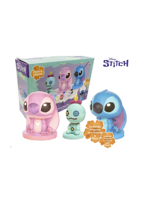 Set de 3 figuras de Stitch y sus amigos para pintar