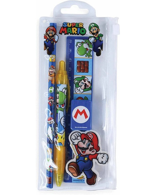 Pack escritorio o colegio de Super Mario de Nintendo.ENVÍO GRATUITO!!